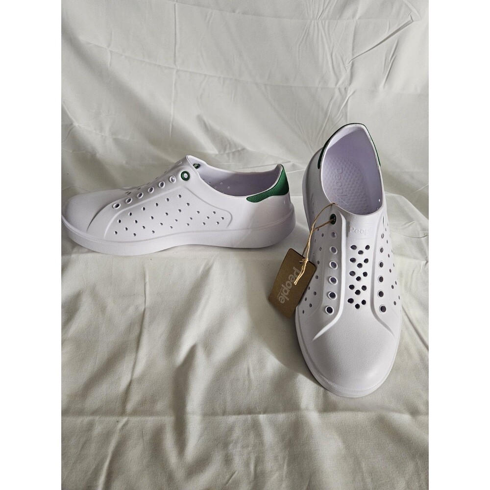 NEW People Footwear Mens Ace 2.0 Shoes Men Size 9 Slip On White W/ Green Accent
